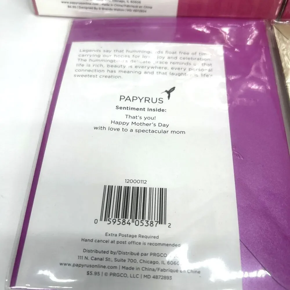 Lot of 5 Papyrus Mother's Day Cards, for Mom, Mommy to be 3D NEW